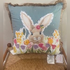Isaac Mizrahi Rabbit Pillow - GORGEOUS details!  Brand new